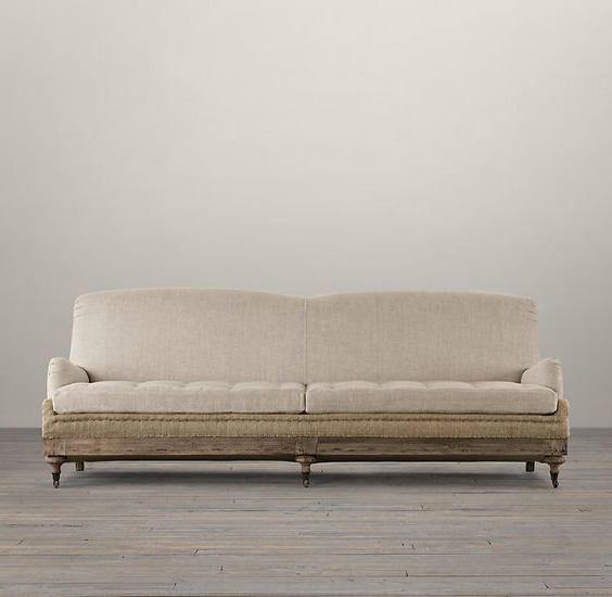 ghế sofa vải bố vintage văng dài