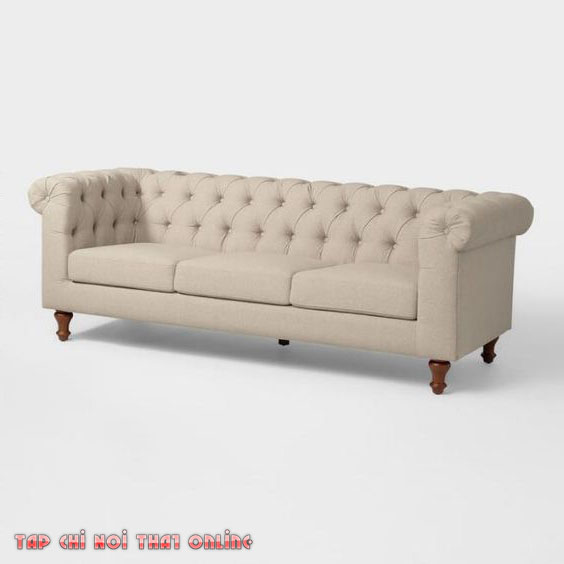 sofa tân cổ điển màu trắng kem
