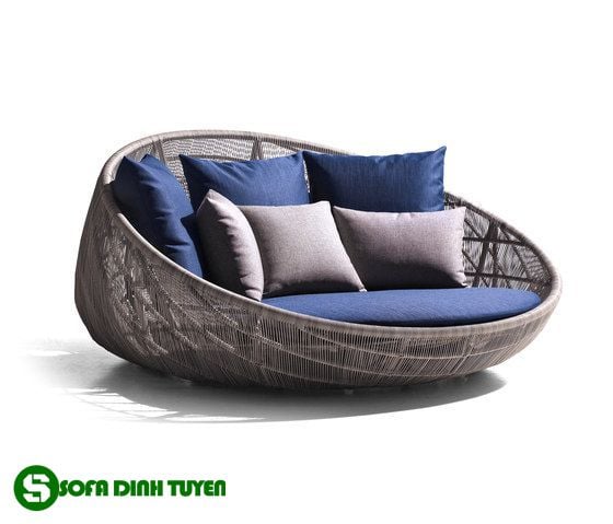 ghế sofa kiêm giường ngủ hình tròn