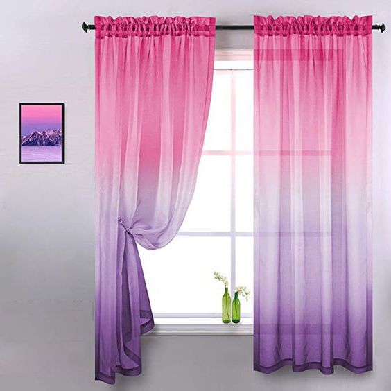 rèm cửa sổ màu tím hồng đẹp