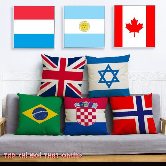 gối tựa sofa đẹp hình quốc kỳ