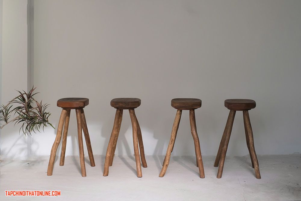 Ghế đẩu gỗ tự nhiên